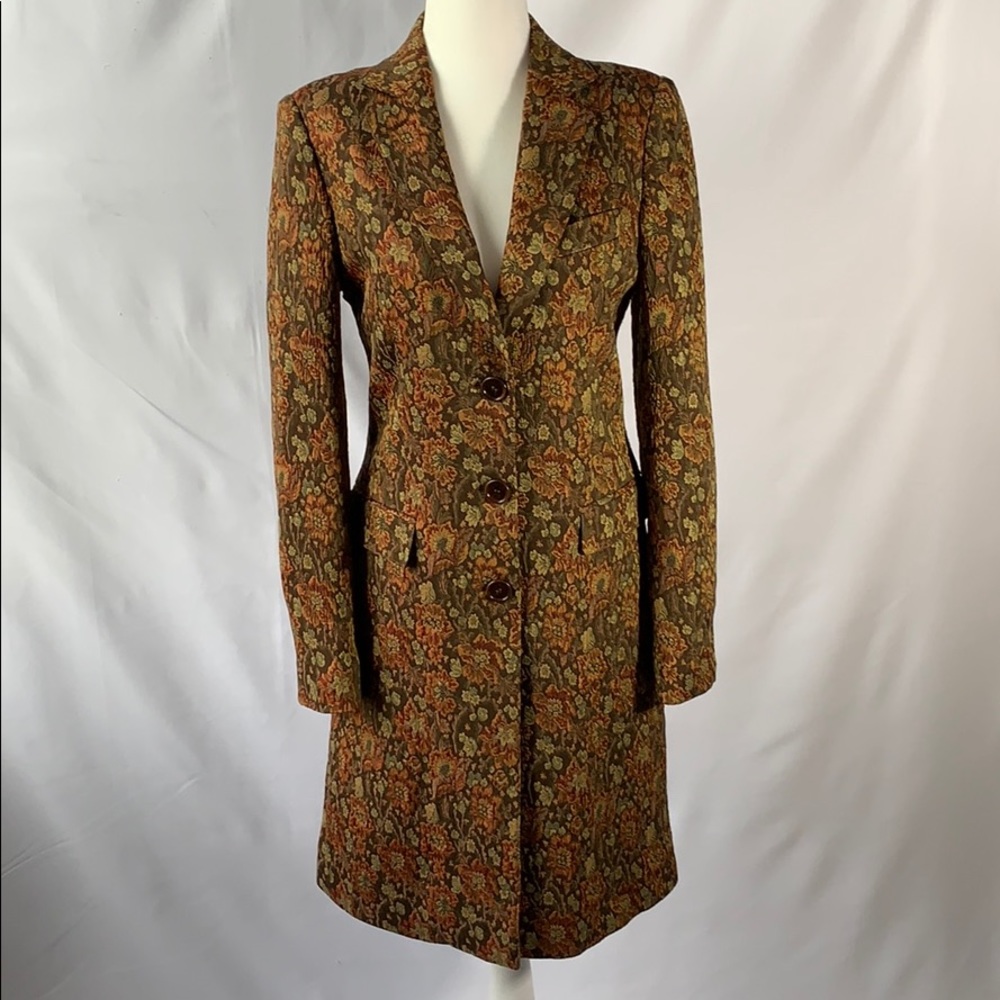 Mario Matteo Long Heavy Chocolate Flower Coat